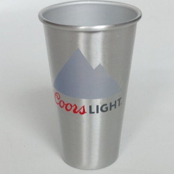 COORS LIGHT "The Mountains are Calling" 22 Oz Beer Cup Aluminum Double Sided - Picture 5 of 6